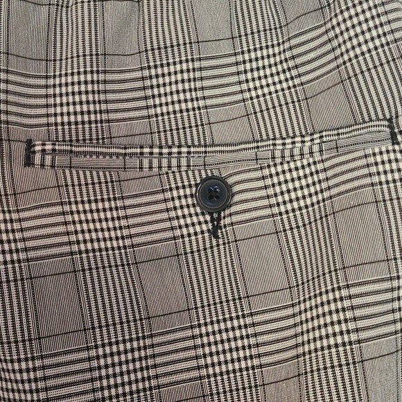 H & M Black & White Dogtooth Plaid Drawstring Pants Size M - Picture 4 of 9